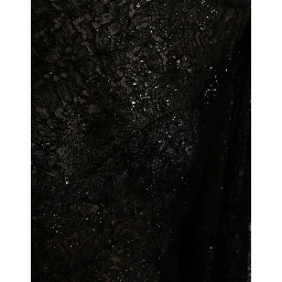 Black Floral Lace Sheer A-line Midi Dress