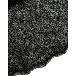 Black Floral Lace Sheer A-line Midi Dress