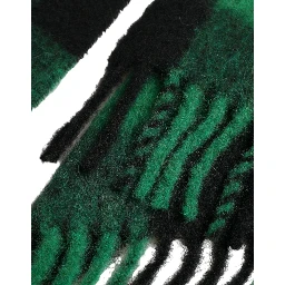 Black Green Buffalo Check Poncho Coat Jacket