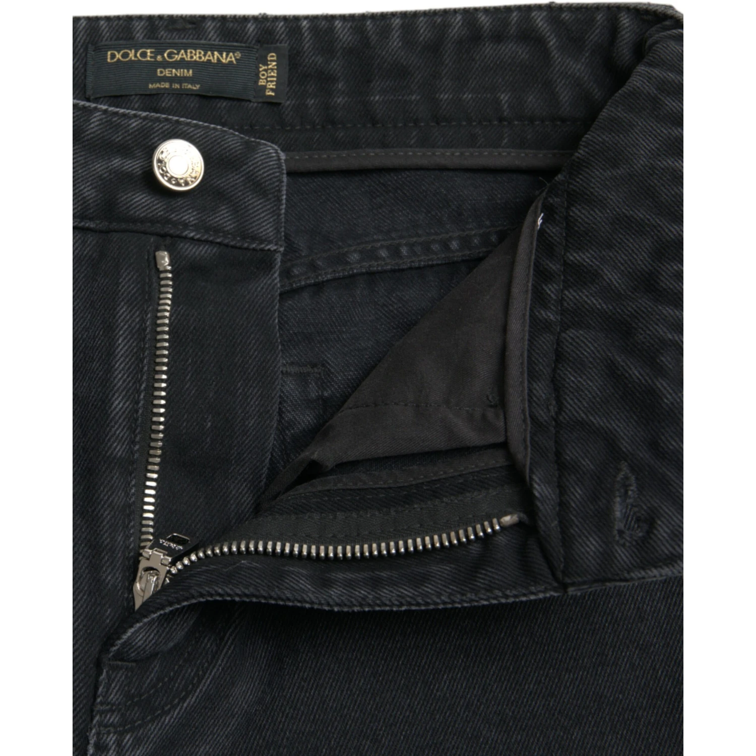 Black Cotton High Waist Tattered Denim Jeans