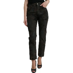 Brown BOYFRIEND Mid Waist Cotton Denim Jeans