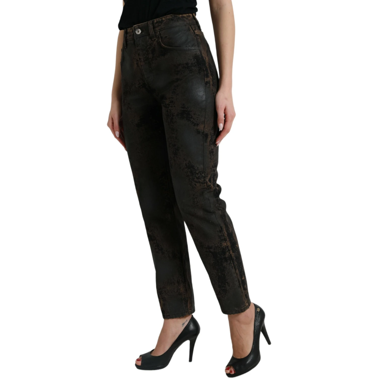 Brown BOYFRIEND Mid Waist Cotton Denim Jeans