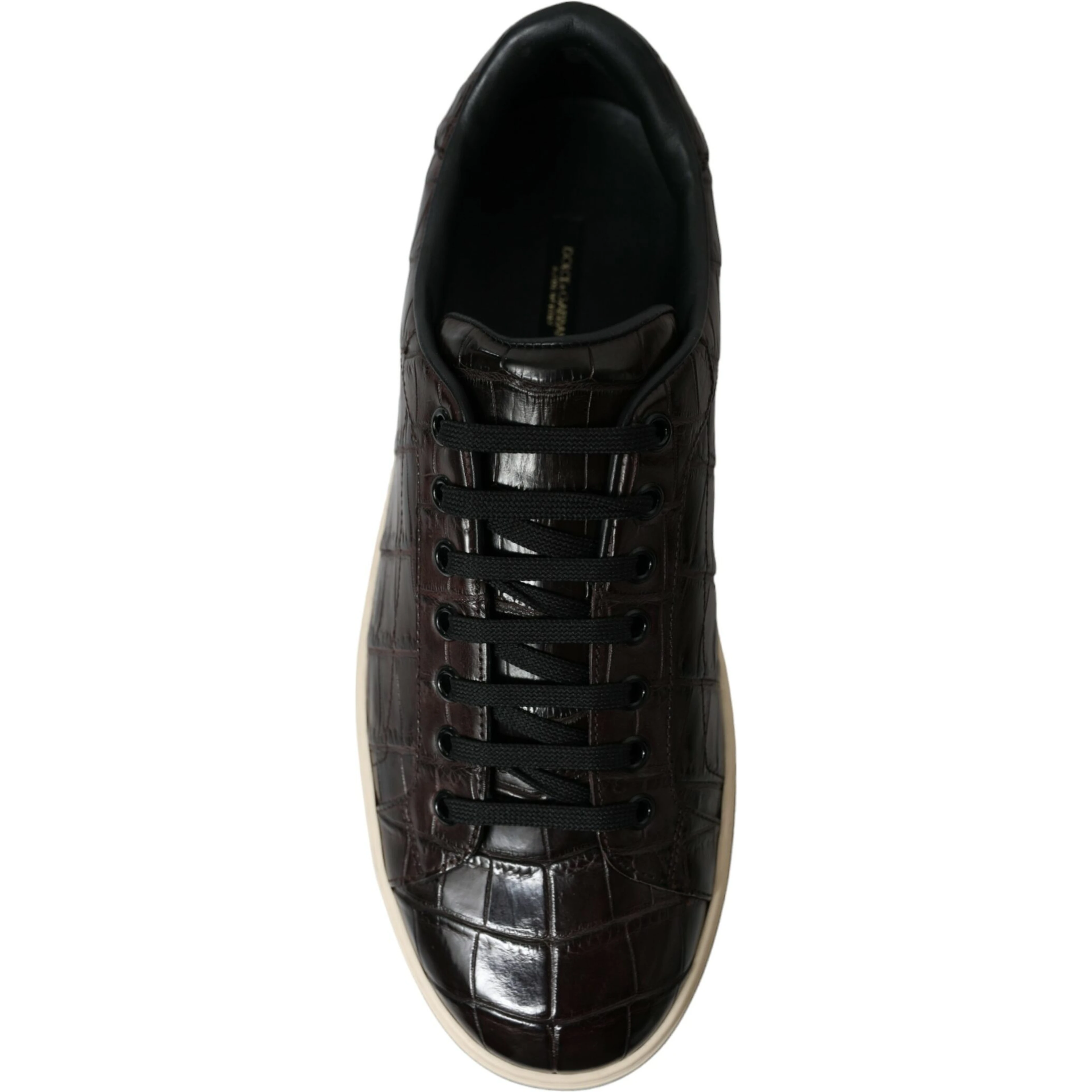 Brown Croc Exotic Leather Men Casual Sneakers Shoes