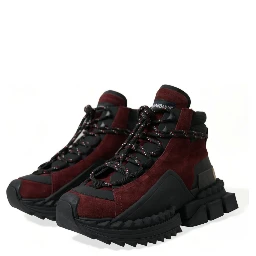 Burgundy Super King High Top Men Sneakers Shoes