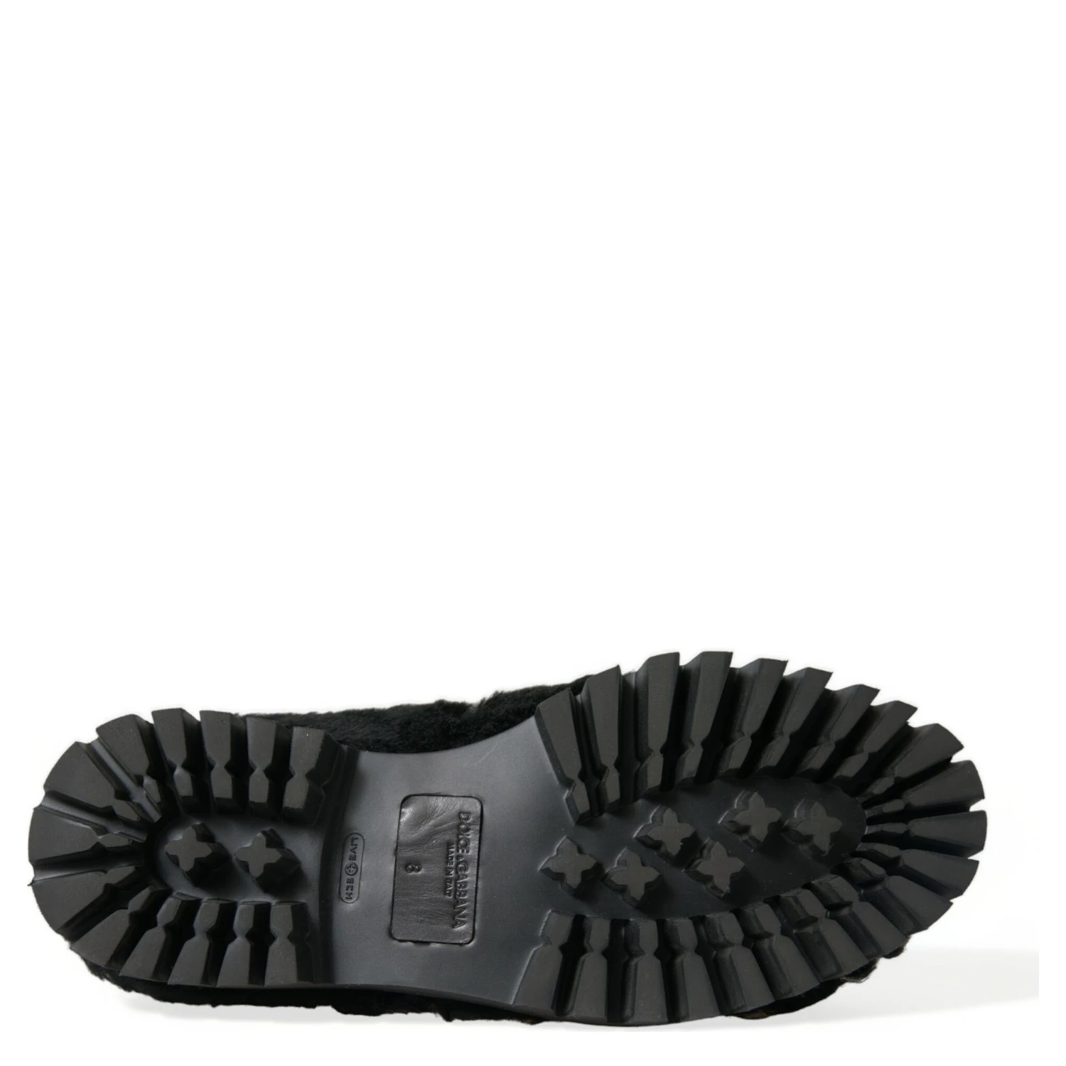 Black Fur Leather Slippers Dress Shoes