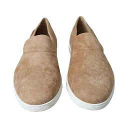 Beige Suede Caiman Men Loafers Slippers Shoes