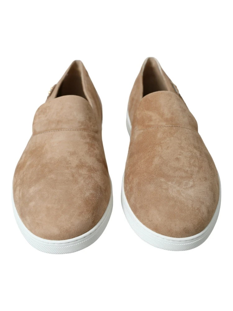 Beige Suede Caiman Men Loafers Slippers Shoes alternative