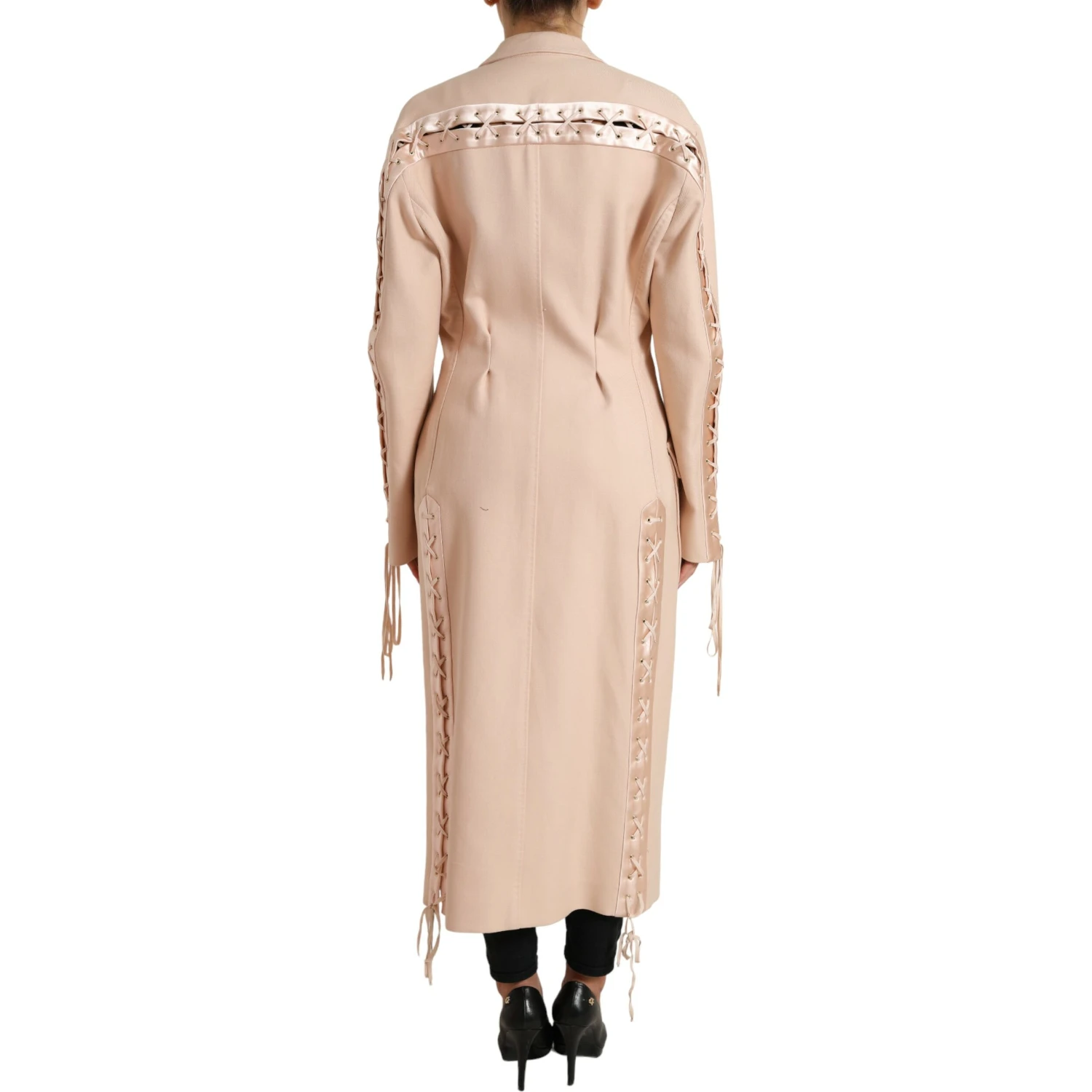 Beige Cotton Single Breasted Long Coat Jacket