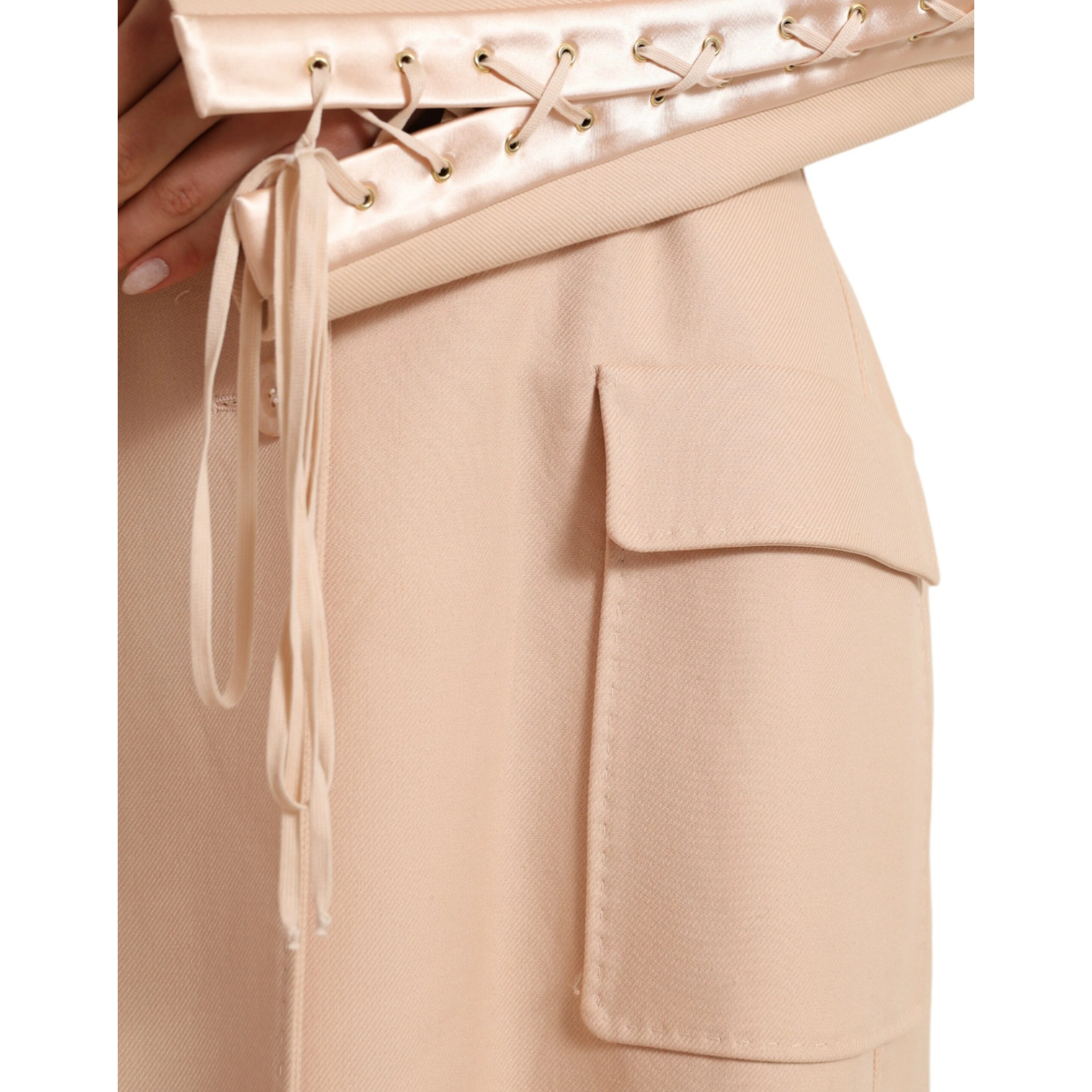 Beige Cotton Single Breasted Long Coat Jacket