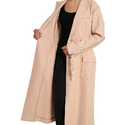 Beige Cotton Single Breasted Long Coat Jacket