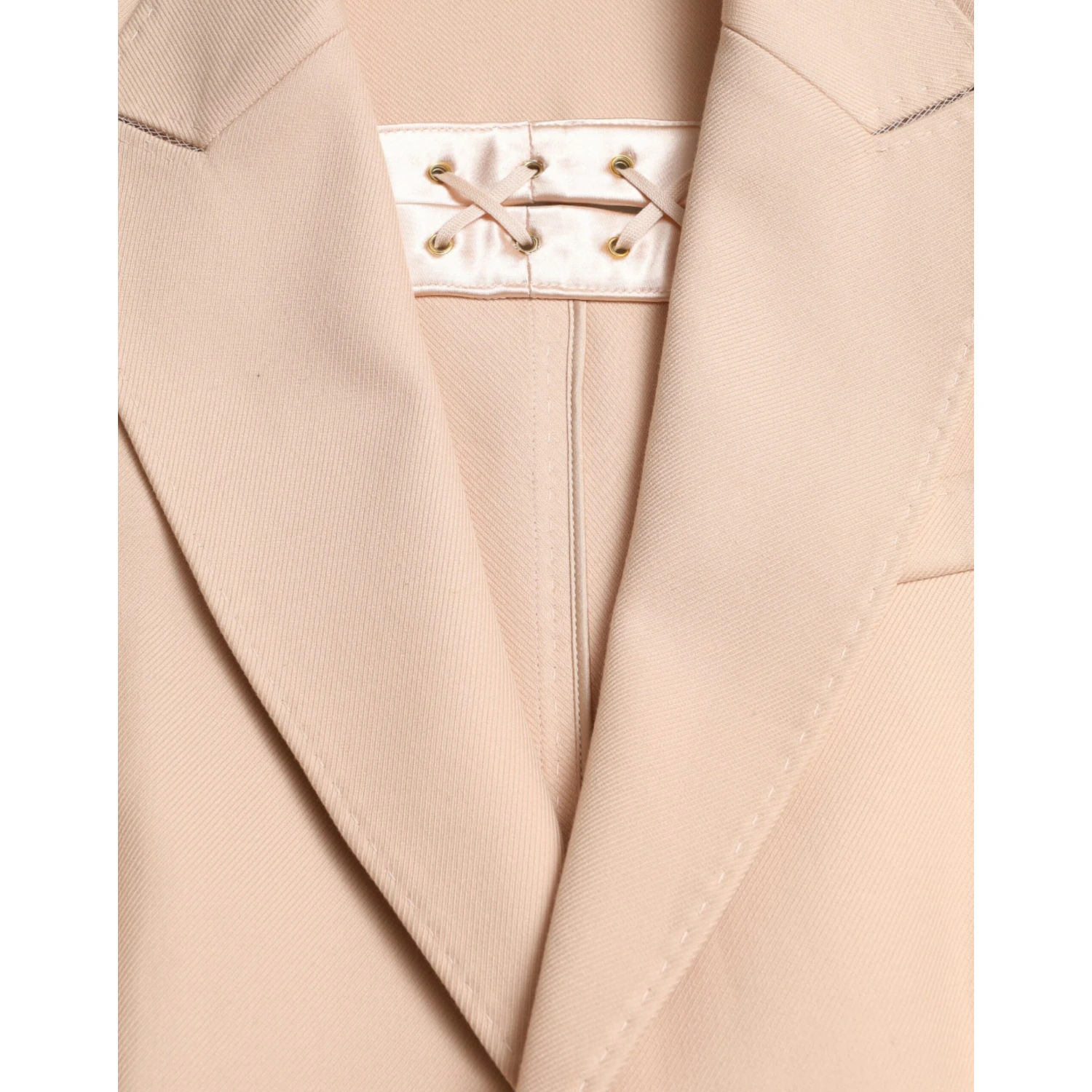 Beige Cotton Single Breasted Long Coat Jacket