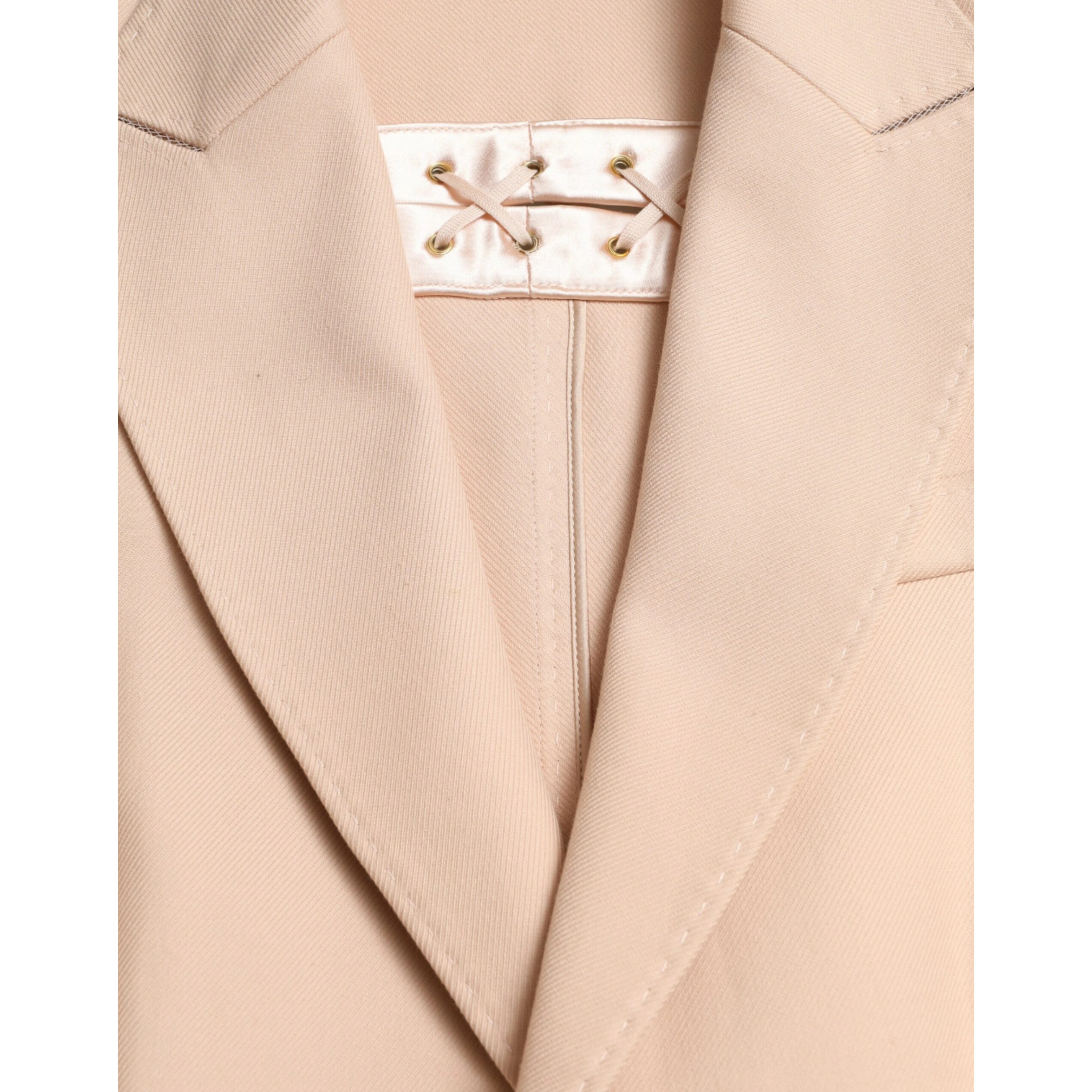 Beige Cotton Single Breasted Long Coat Jacket