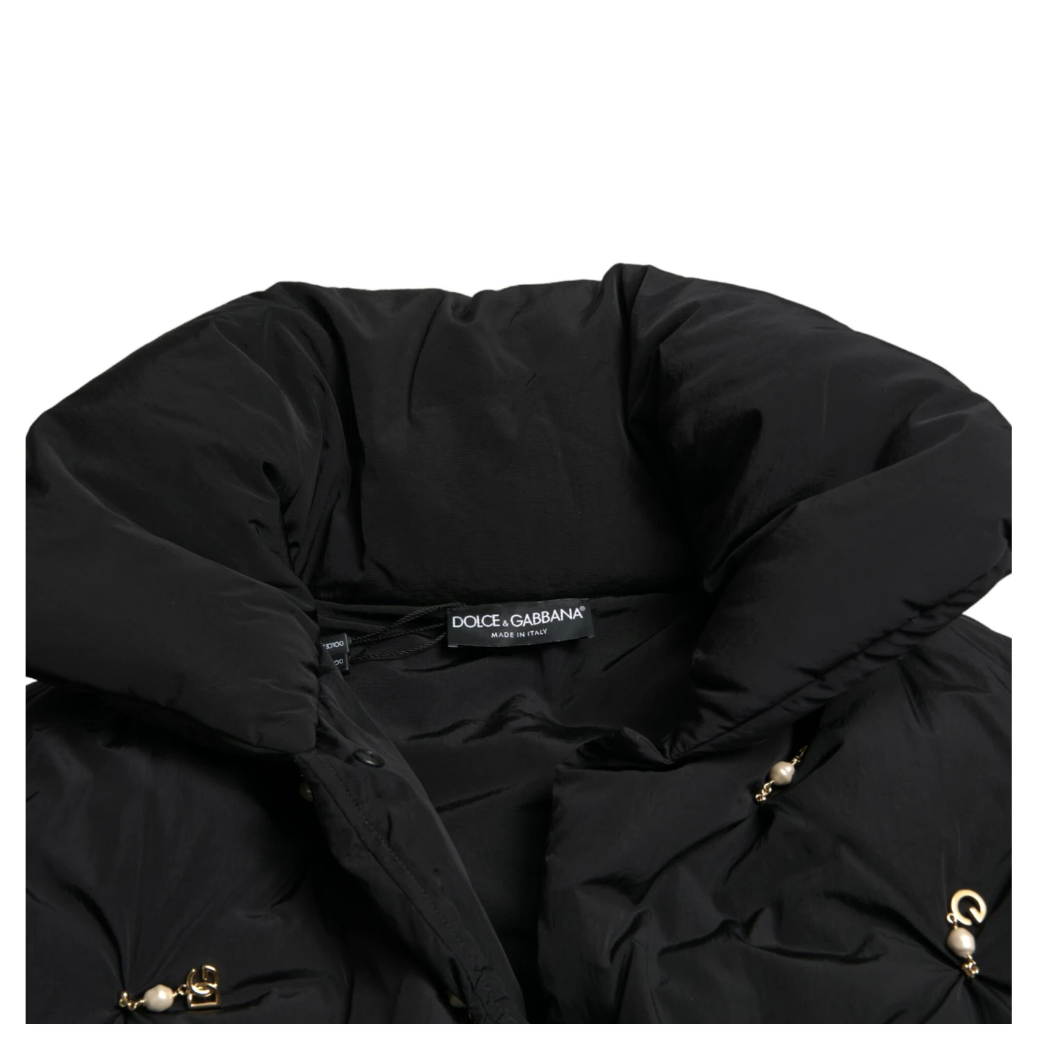 Black Embellished Quilted Shell Bomber Jacket