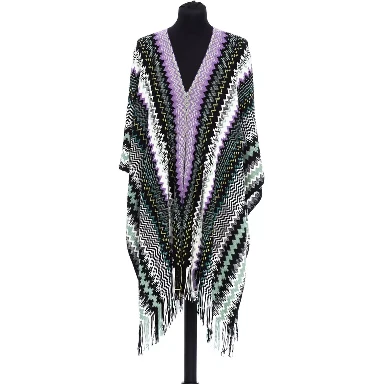 Multicolor Wool Poncho