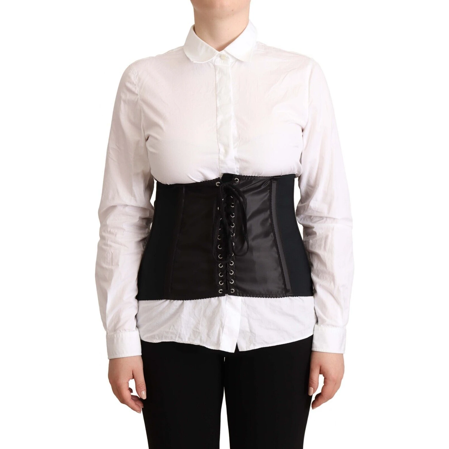 Black Corset Belt Stretch Waist Strap Top