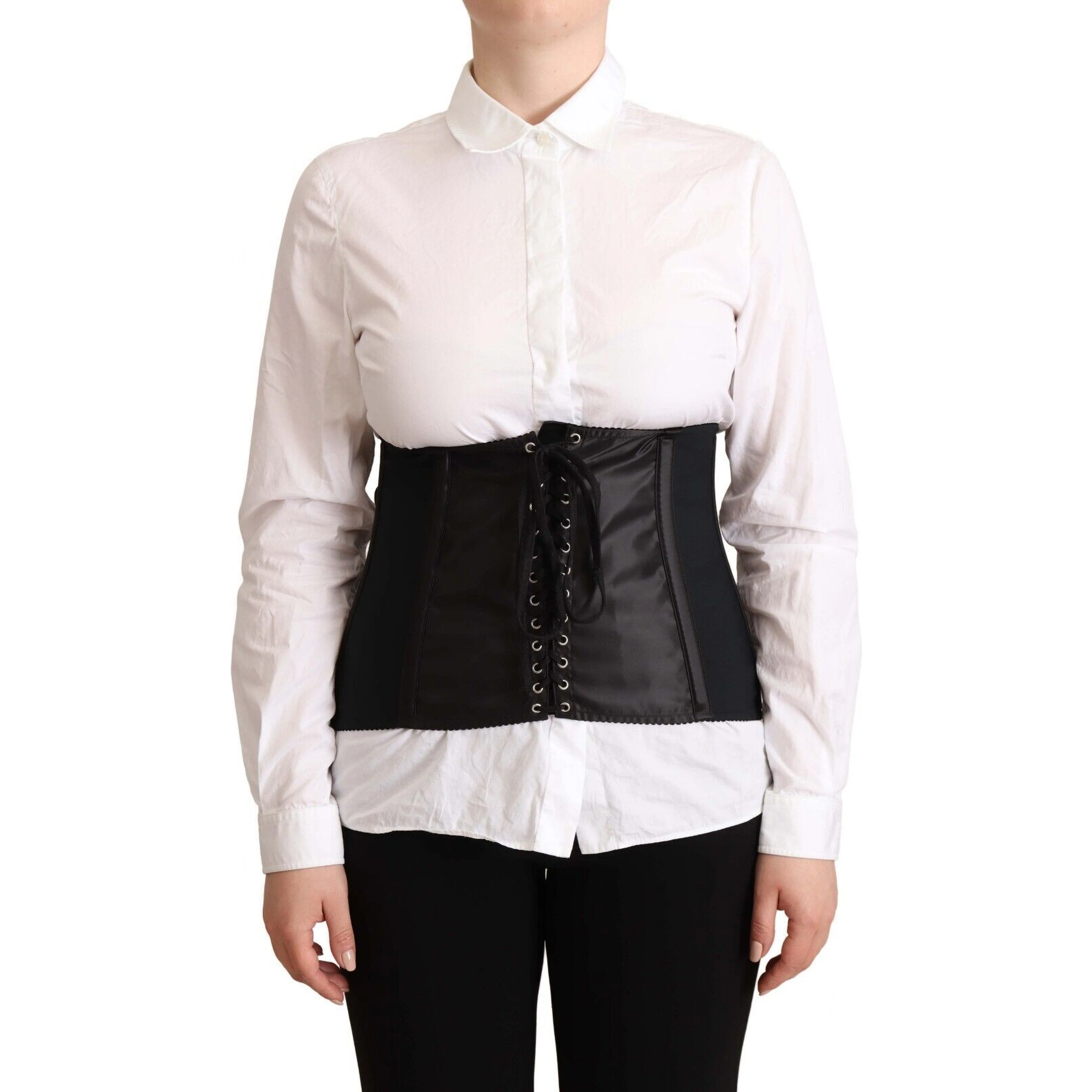 Black Corset Belt Stretch Waist Strap Top