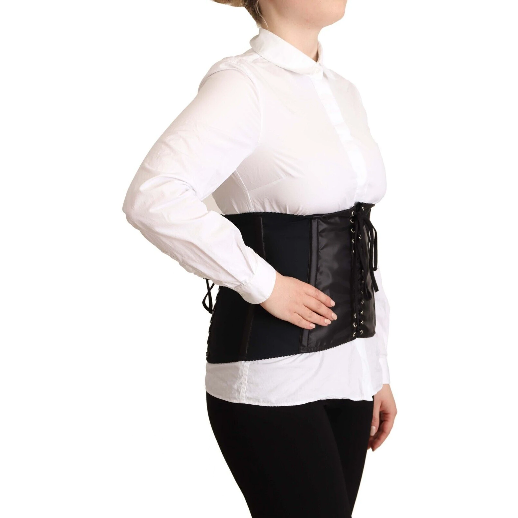 Black Corset Belt Stretch Waist Strap Top