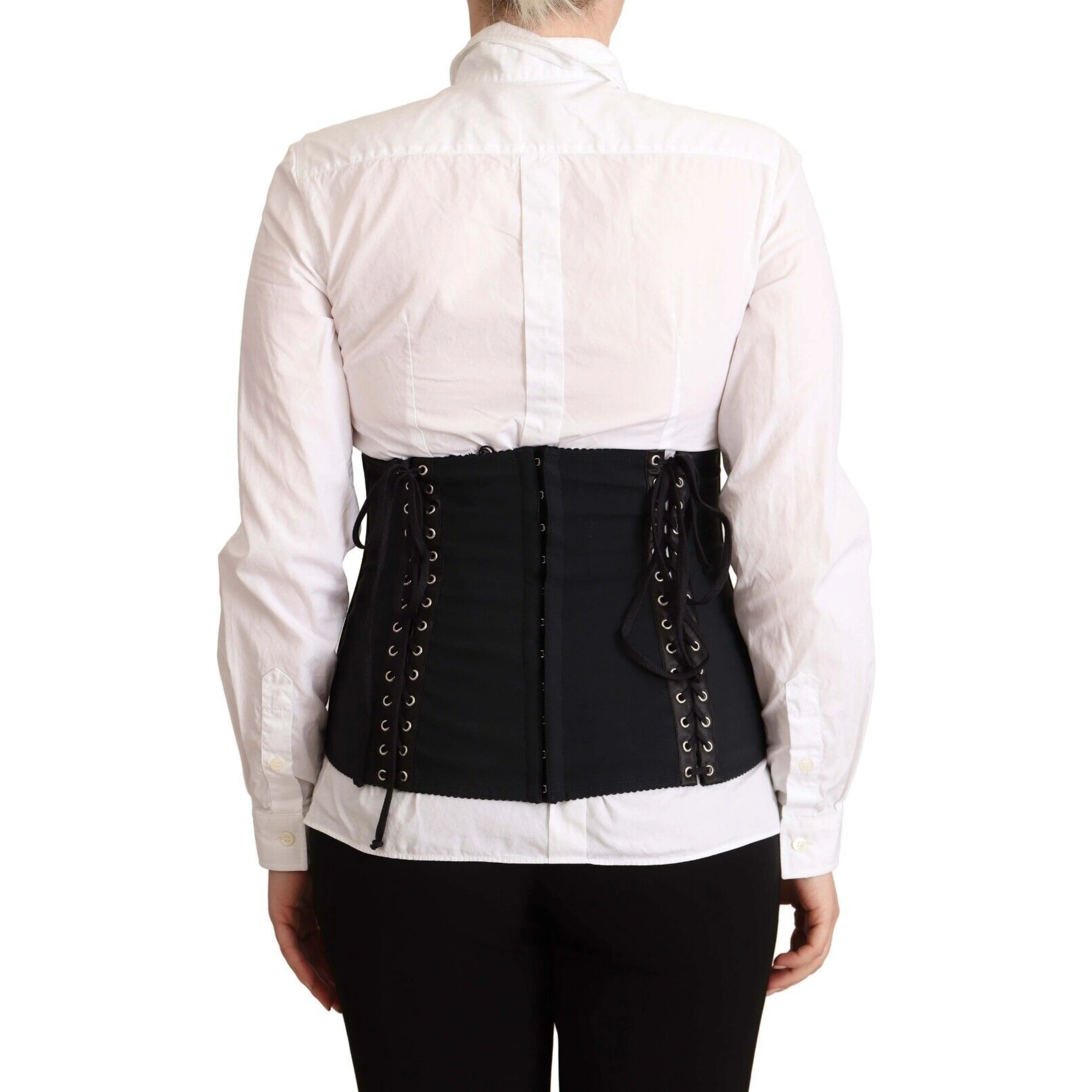 Black Corset Belt Stretch Waist Strap Top