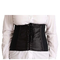 Black Corset Belt Stretch Waist Strap Top