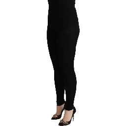 Black Cashmere Stretch Waist Tights Pants
