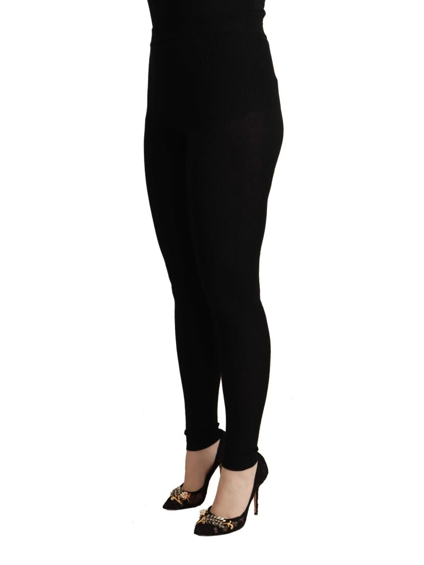 Black Cashmere Stretch Waist Tights Pants