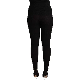 Black Cashmere Stretch Waist Tights Pants