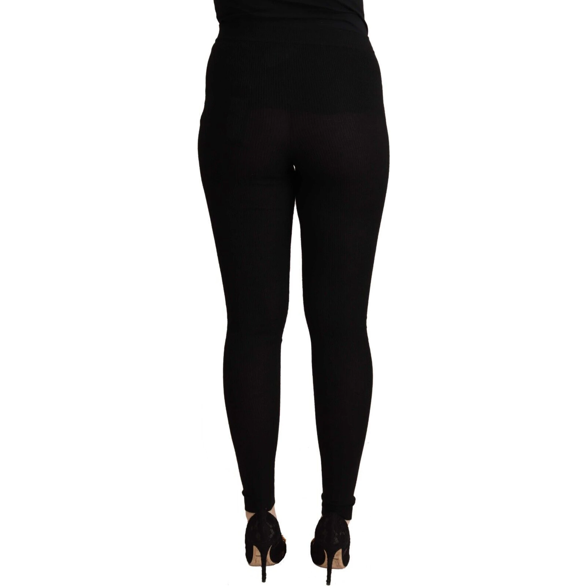 Black Cashmere Stretch Waist Tights Pants