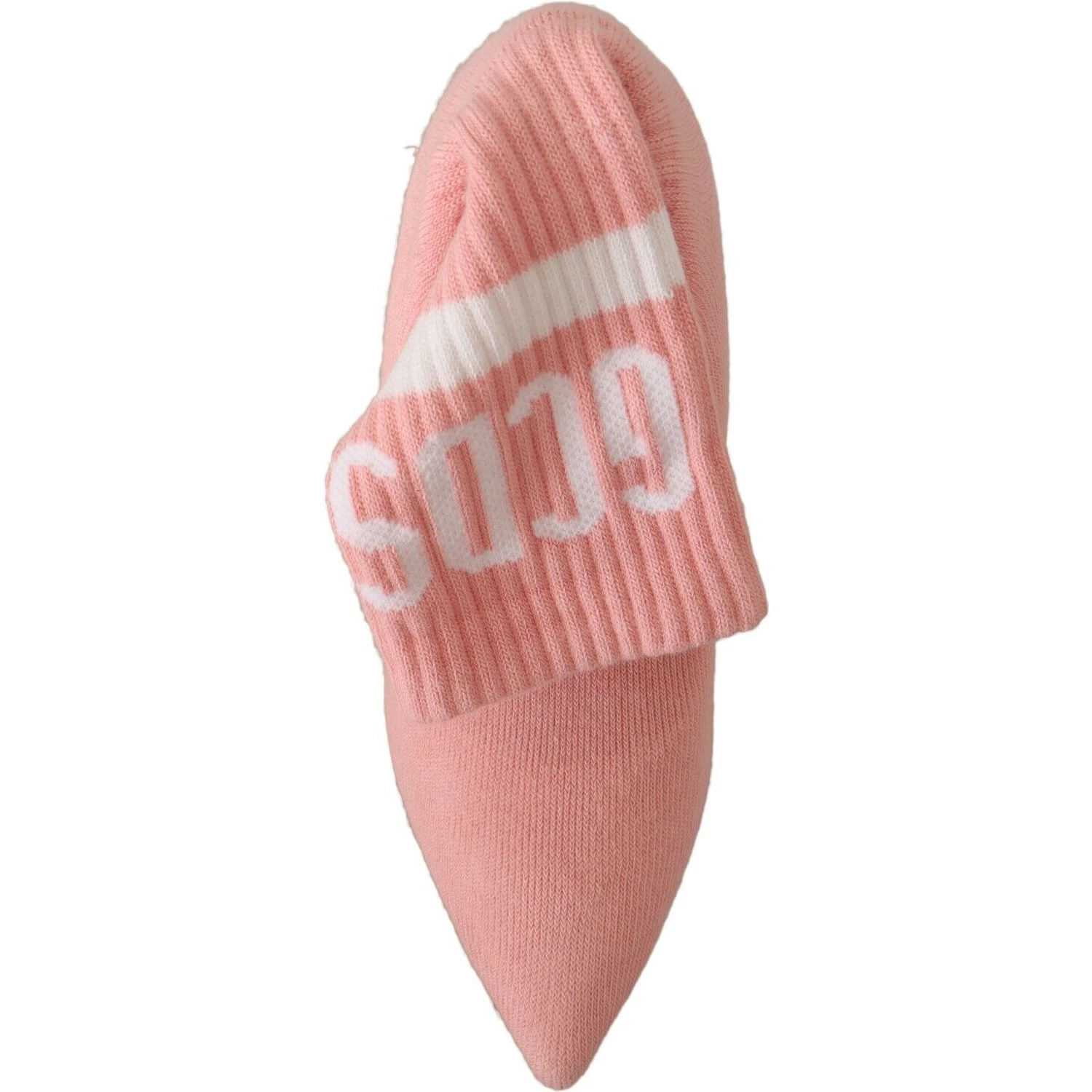Pink Suede Logo Socks Block Heel Ankle Boots Shoes