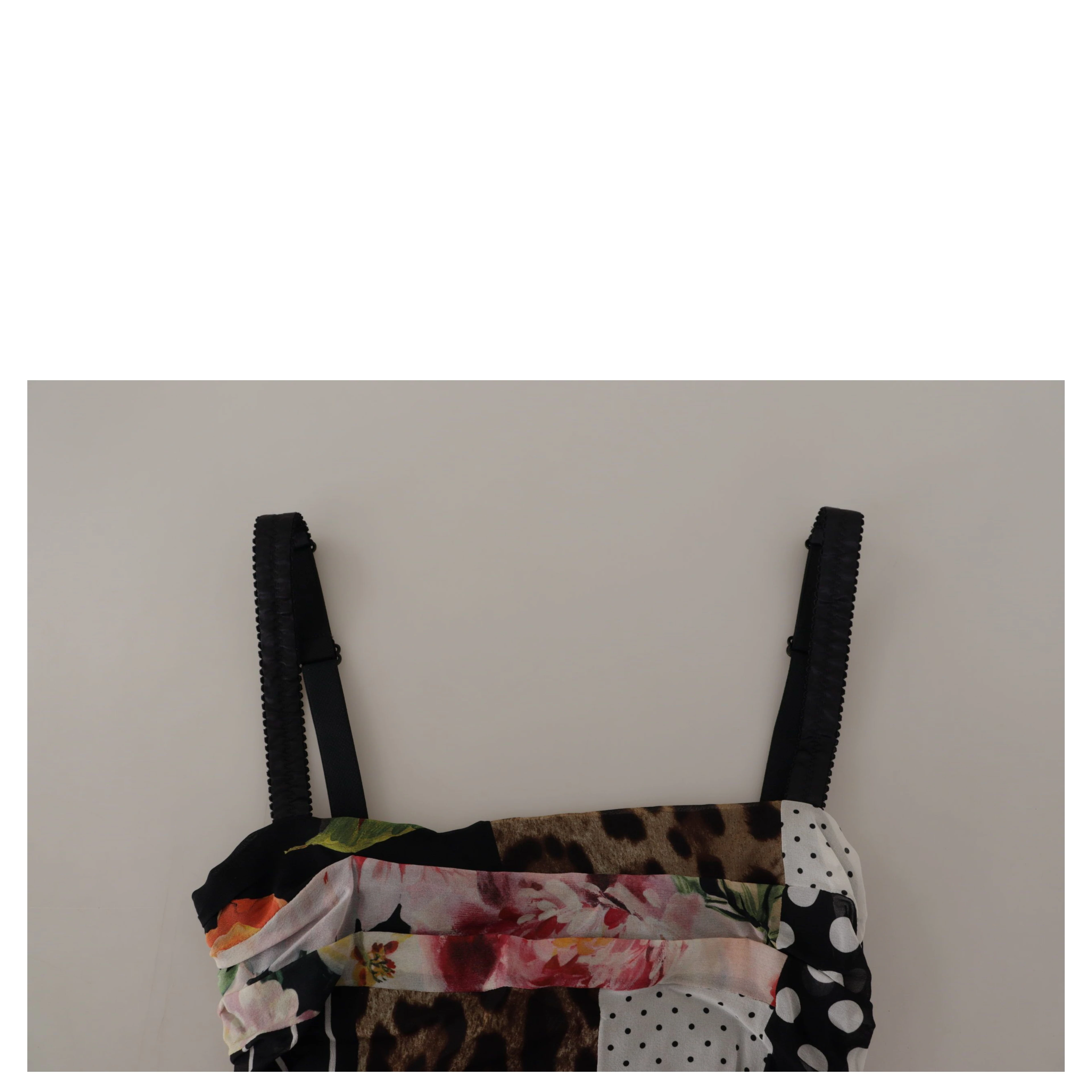 Multicolor Pachwork Midi Floral Silk Leopard Bodycon Dress