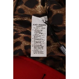 Red Leopard Wool Trenchcoat Jacket