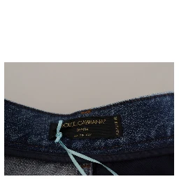 Blue Jeans Jacquard Majolica High Waist Pants