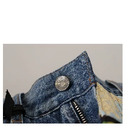 Blue Jeans Jacquard Majolica High Waist Pants