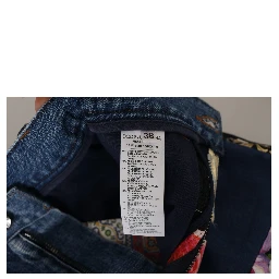 Blue Jeans Jacquard Majolica High Waist Pants
