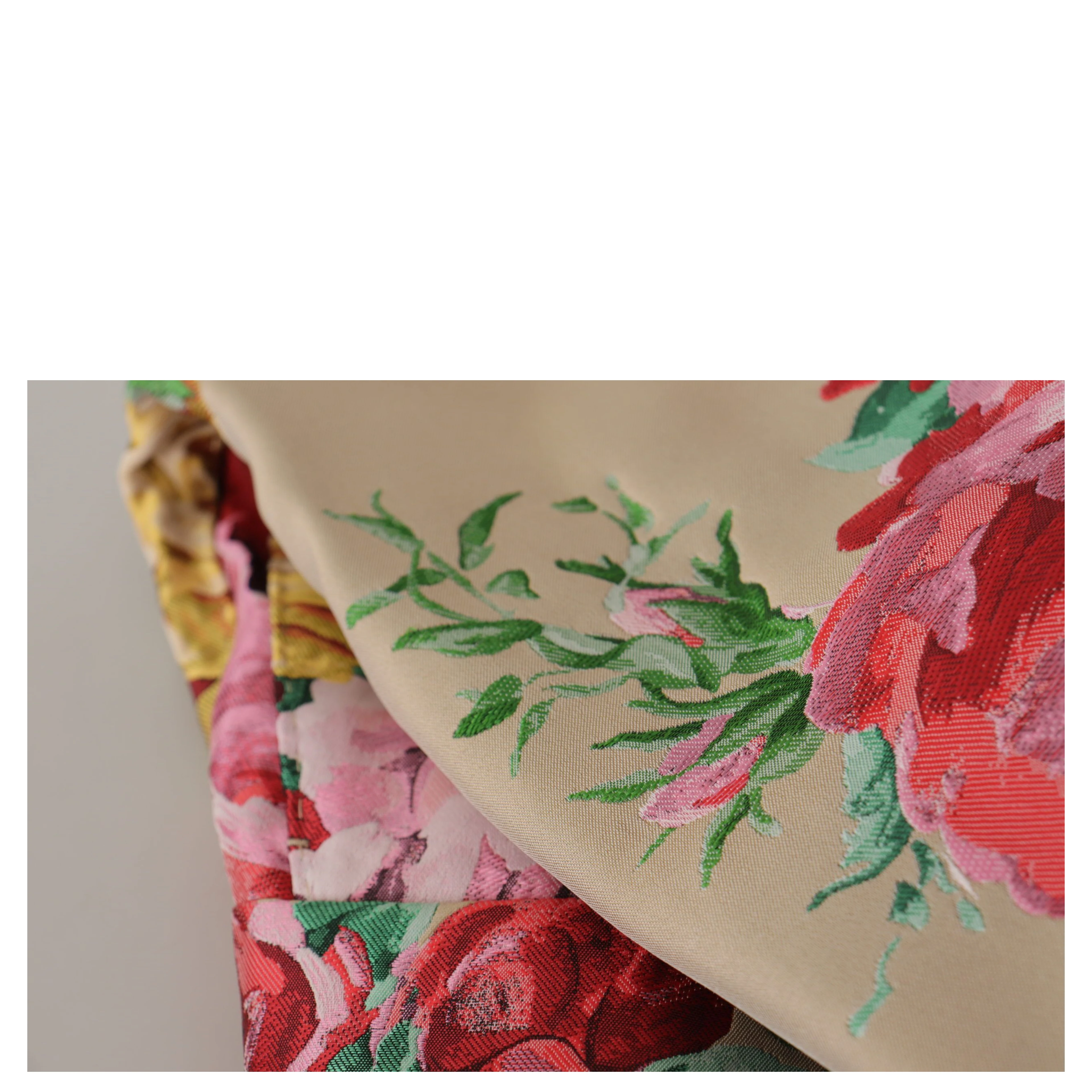 Beige Floral Dress Formal High Waist Pants