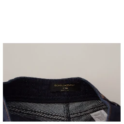 Blue Denim Stretch Crystal Hot Pants Shorts