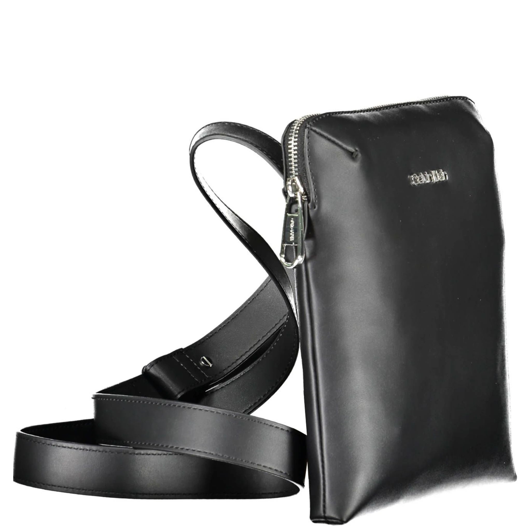 Black Polyester Shoulder Bag