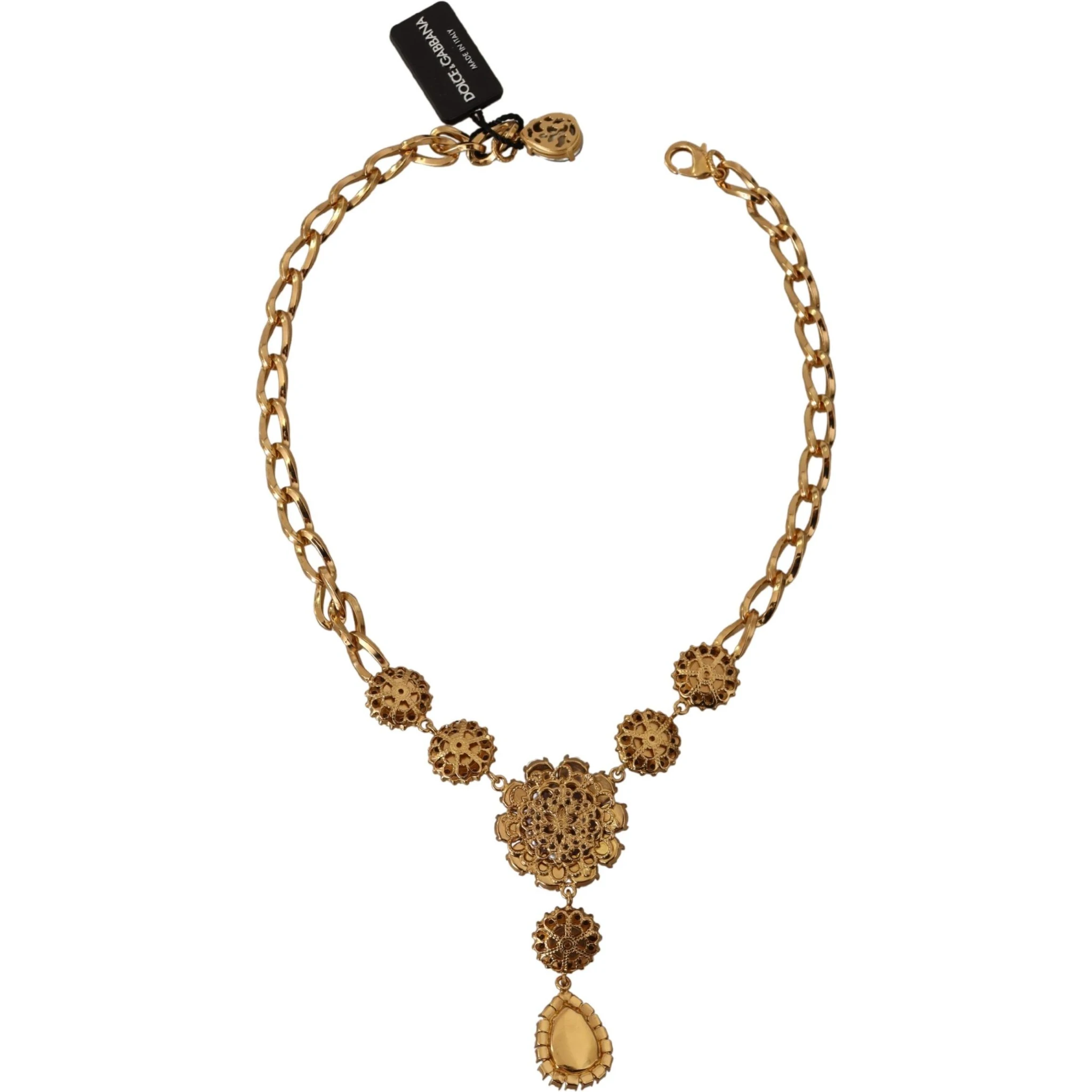 Gold Brass Crystal Purple Pink Pearl Pendants Necklace