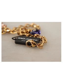 Gold Brass Crystal Purple Pink Pearl Pendants Necklace