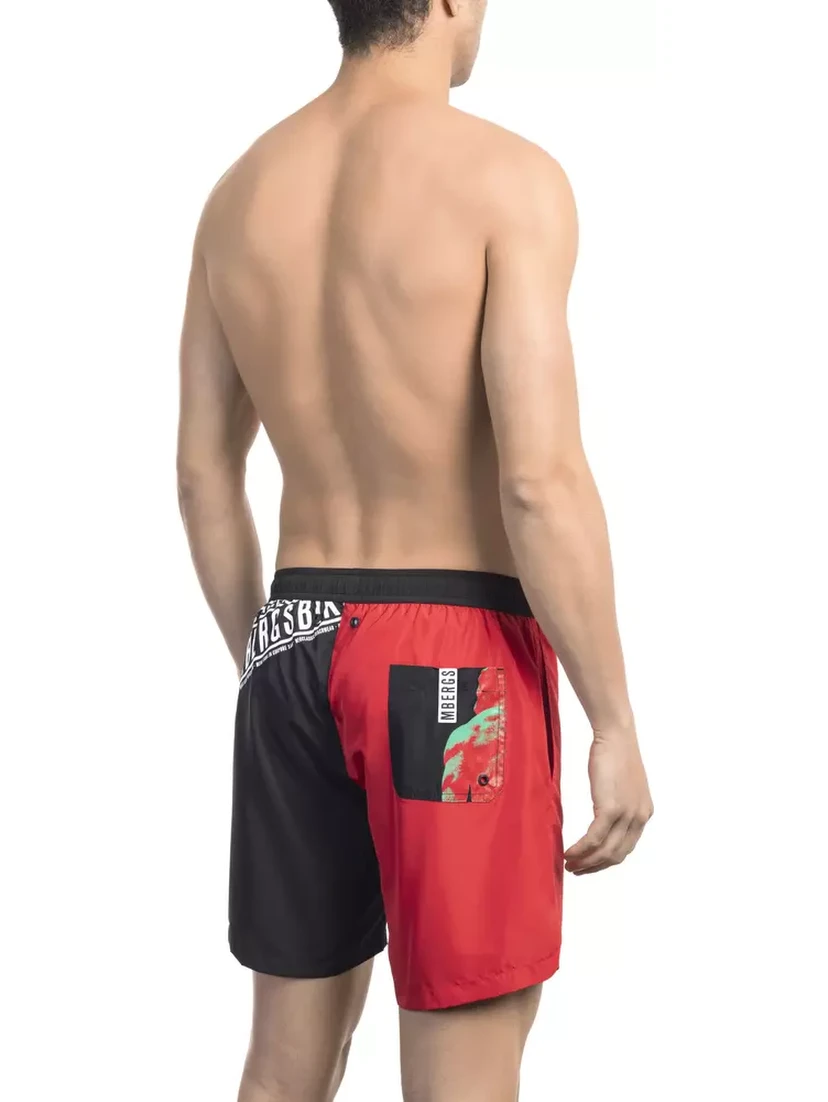 Red Polyester Swimwear