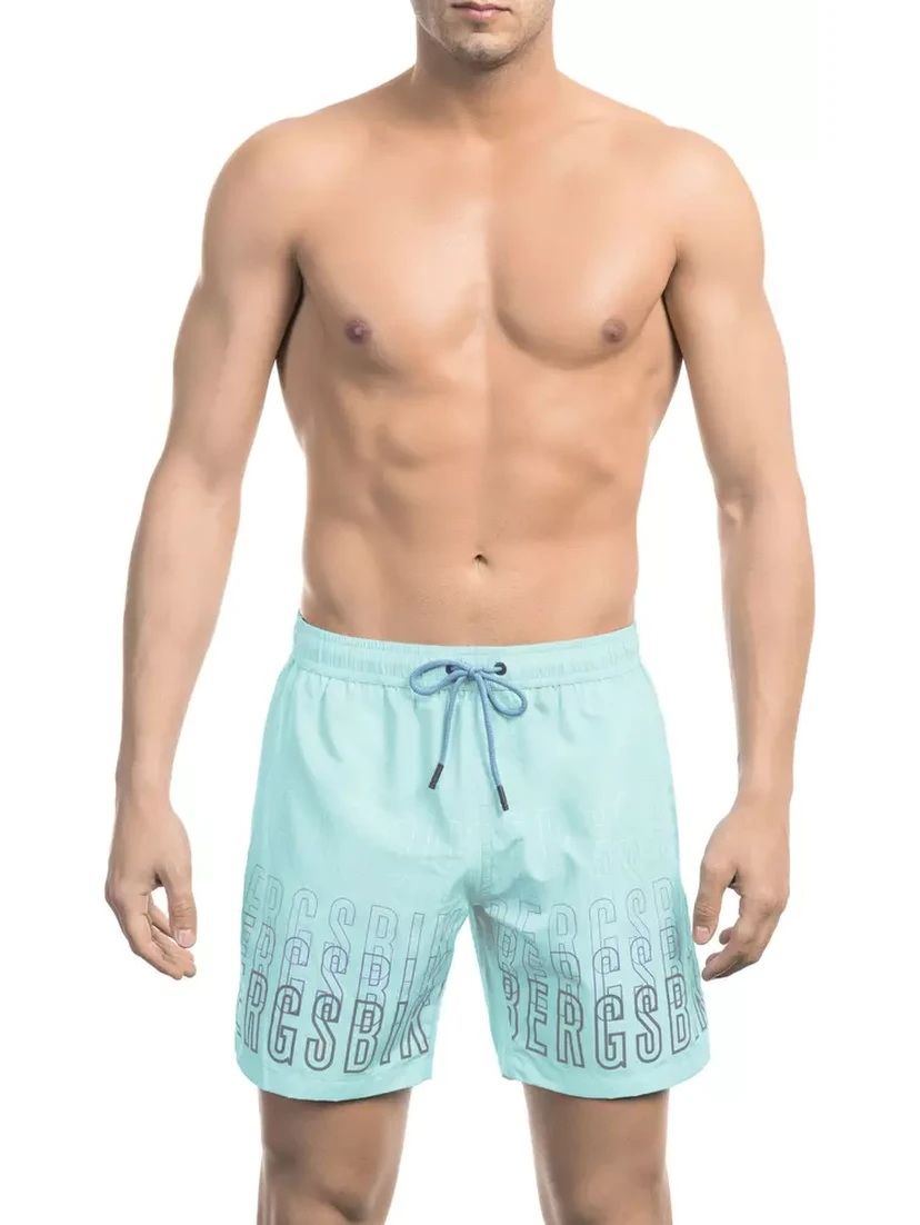 Light Blue Polyester Swimwear