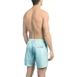 Light Blue Polyester Swimwear