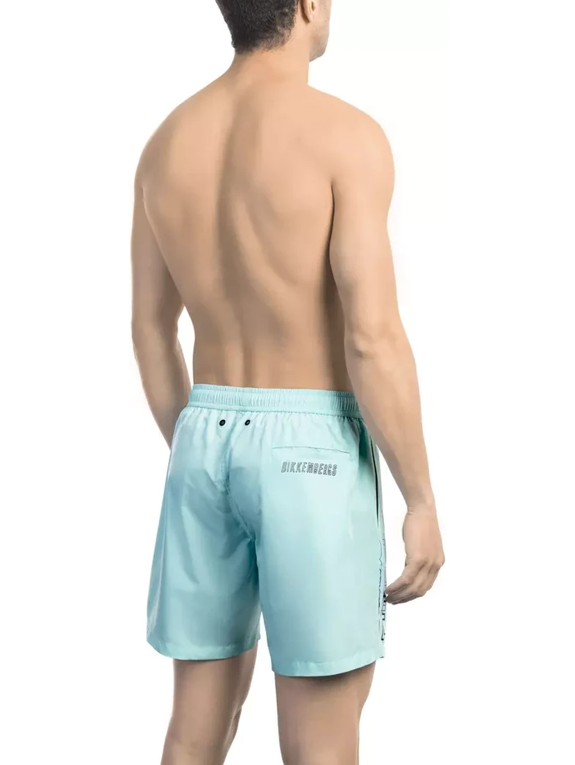 Light Blue Polyester Swimwear