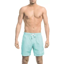 Light Blue Polyester Swimwear