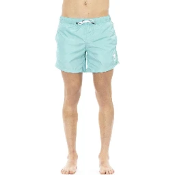 Light Blue Polyester Swimwear