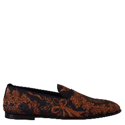 Blue Rust Floral Slippers Loafers Shoes