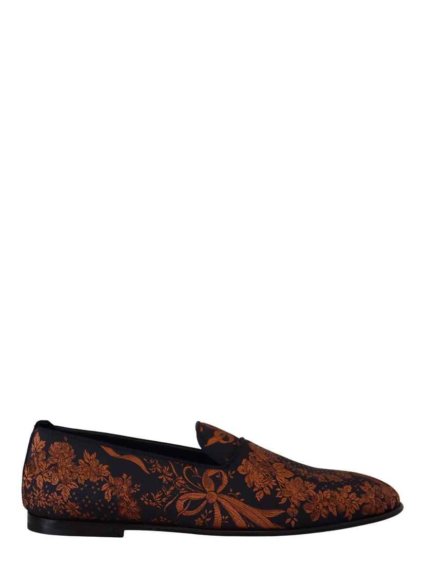 Blue Rust Floral Slippers Loafers Shoes
