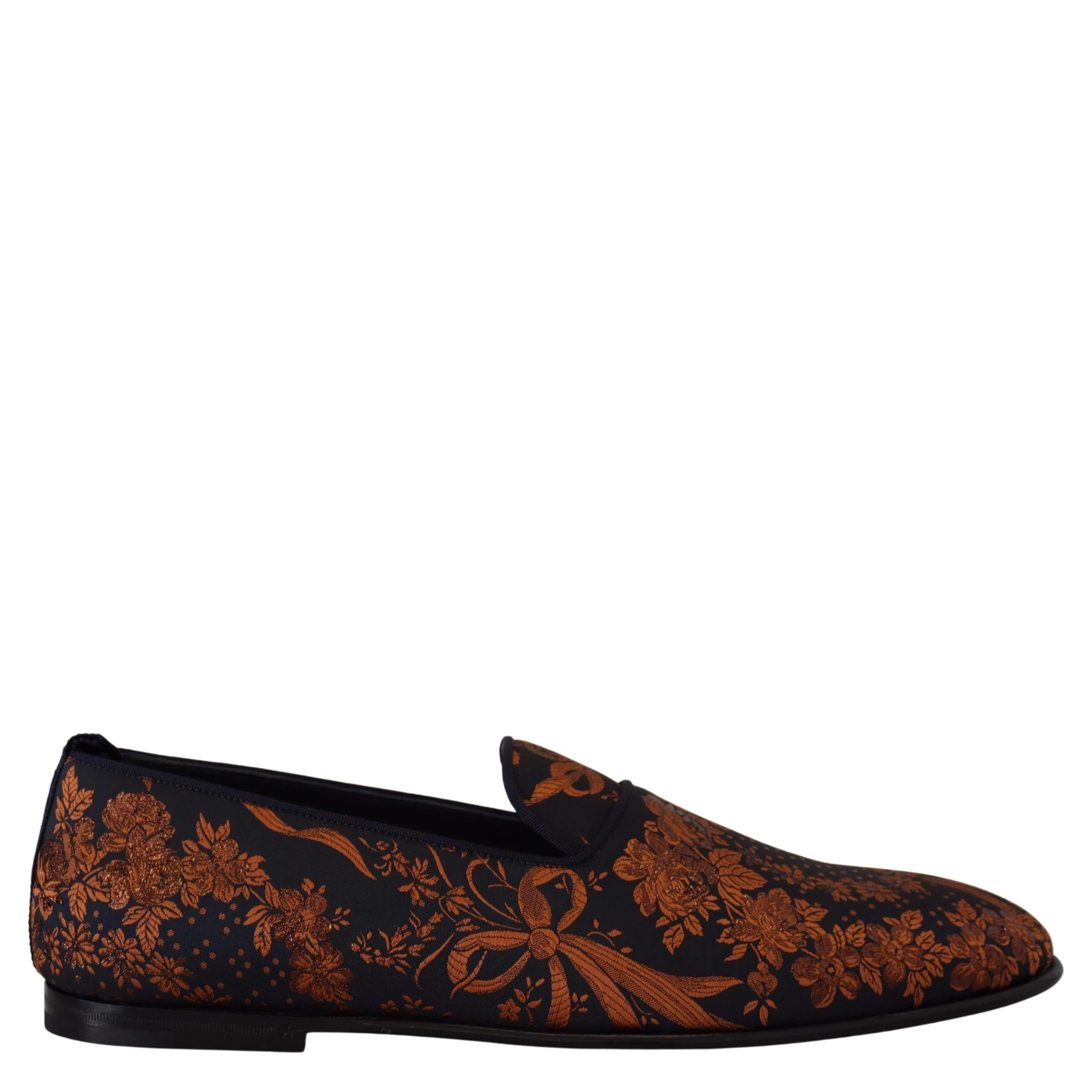 Blue Rust Floral Slippers Loafers Shoes