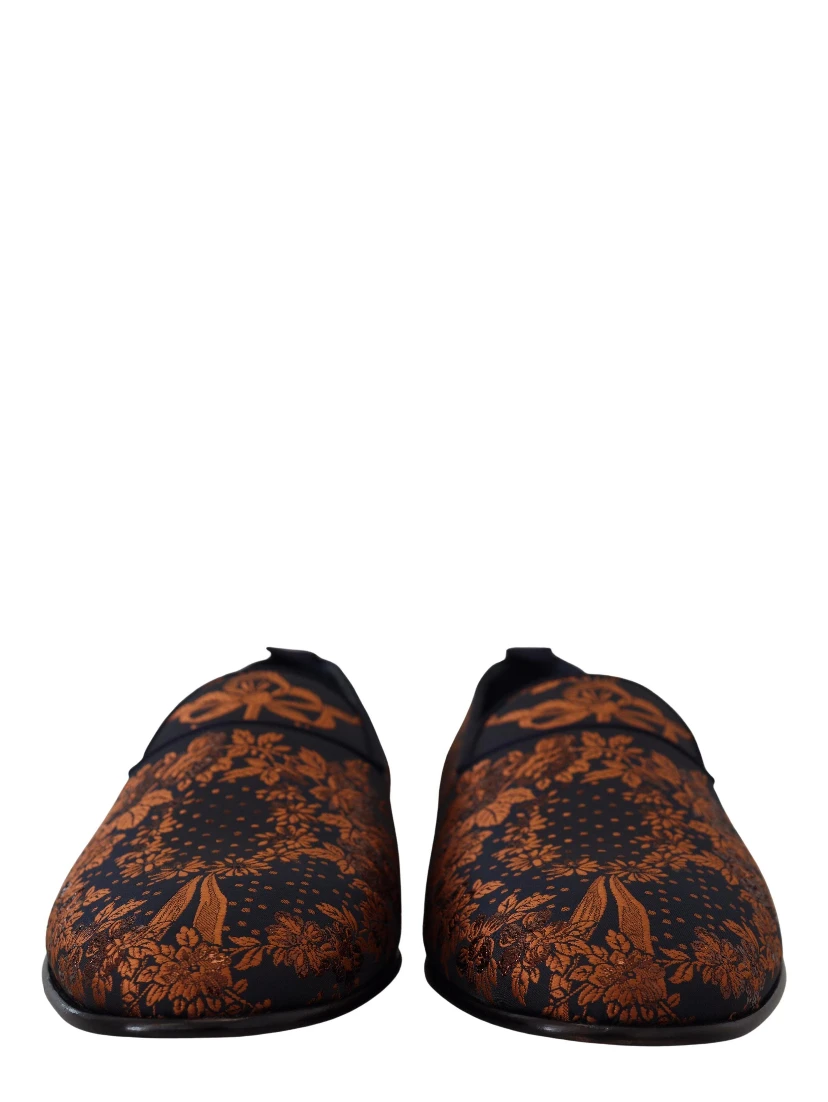 Blue Rust Floral Slippers Loafers Shoes