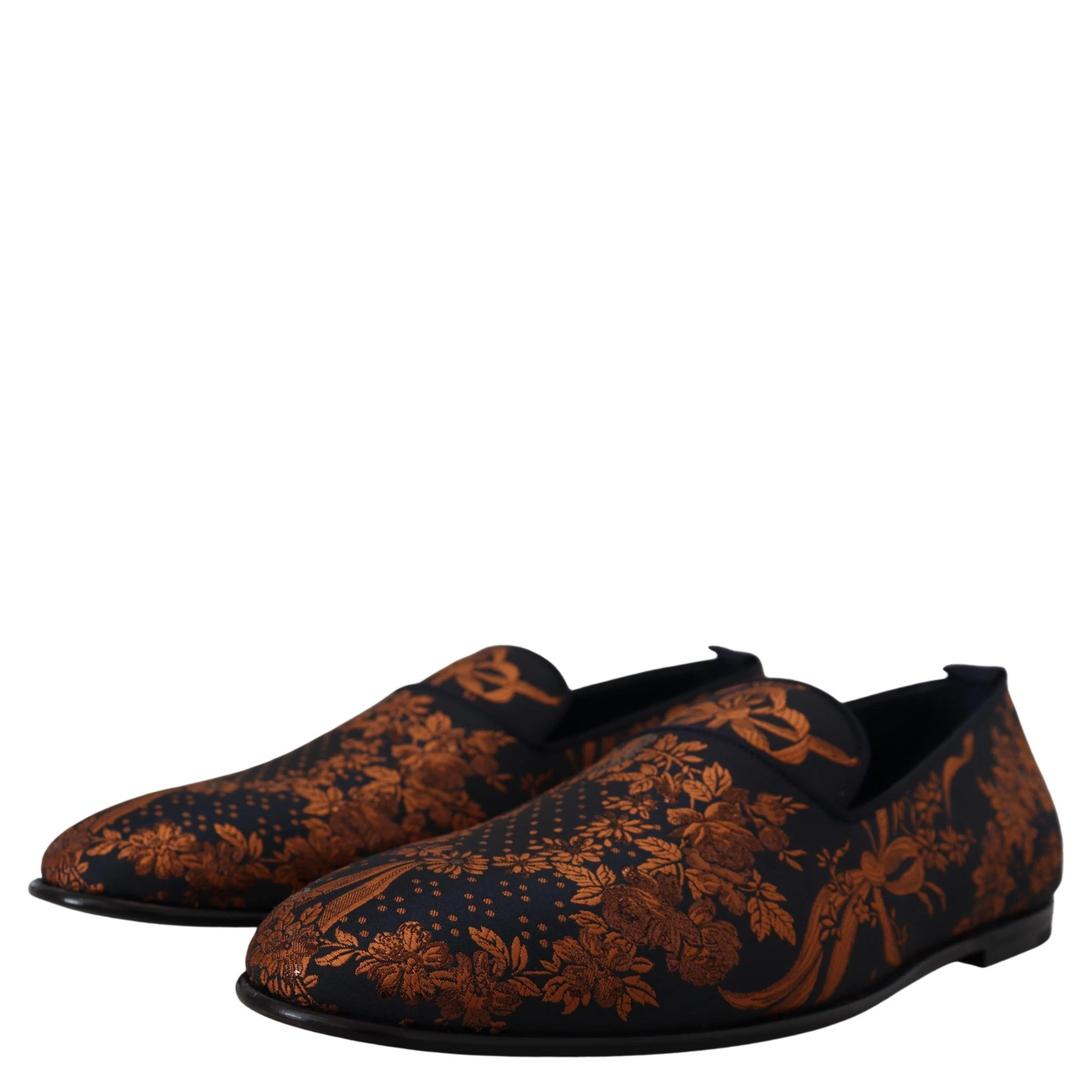 Blue Rust Floral Slippers Loafers Shoes