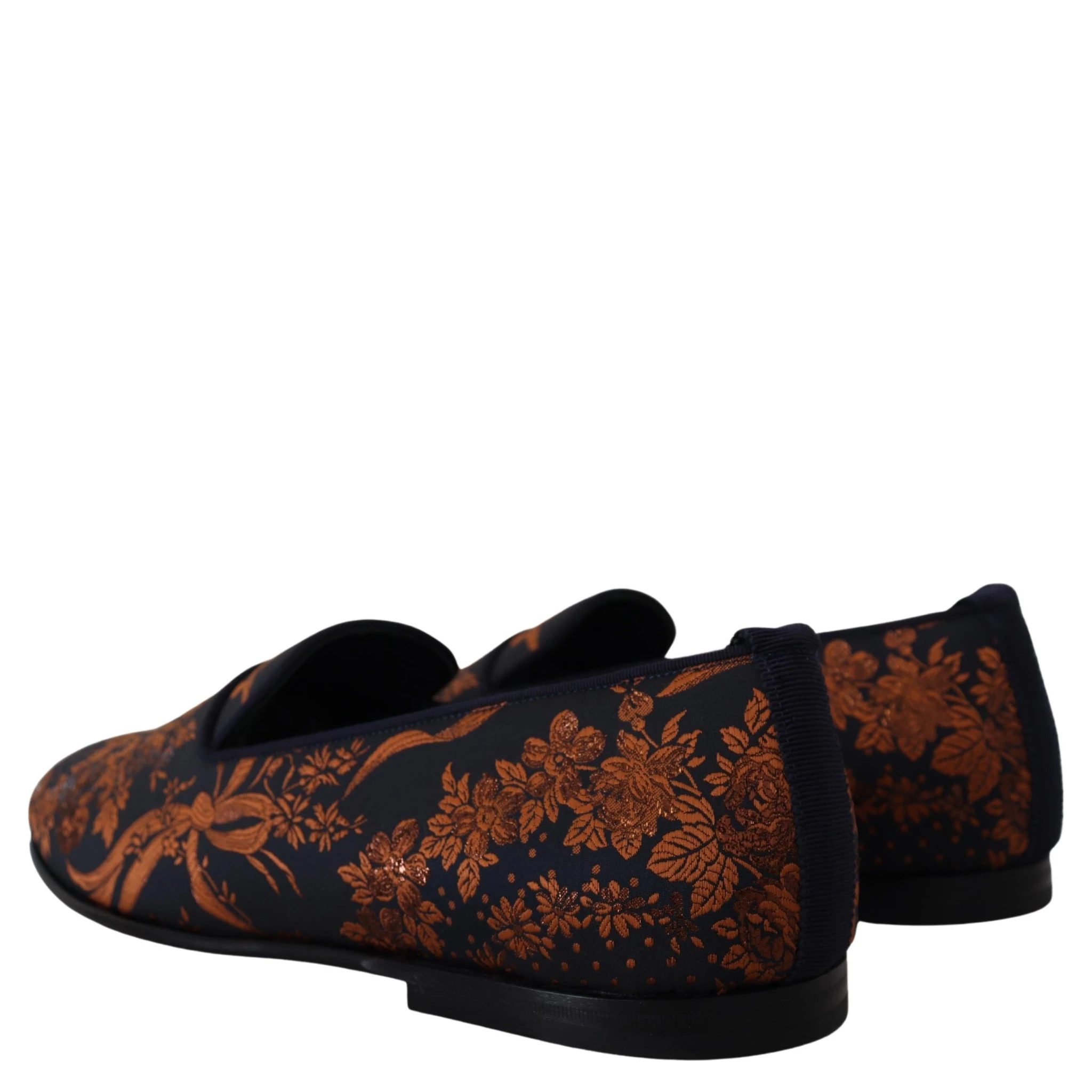 Blue Rust Floral Slippers Loafers Shoes